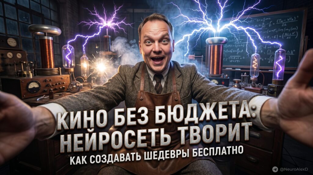 Реалистичный кинематографичный портрет, созданный бесплатной нейросетью