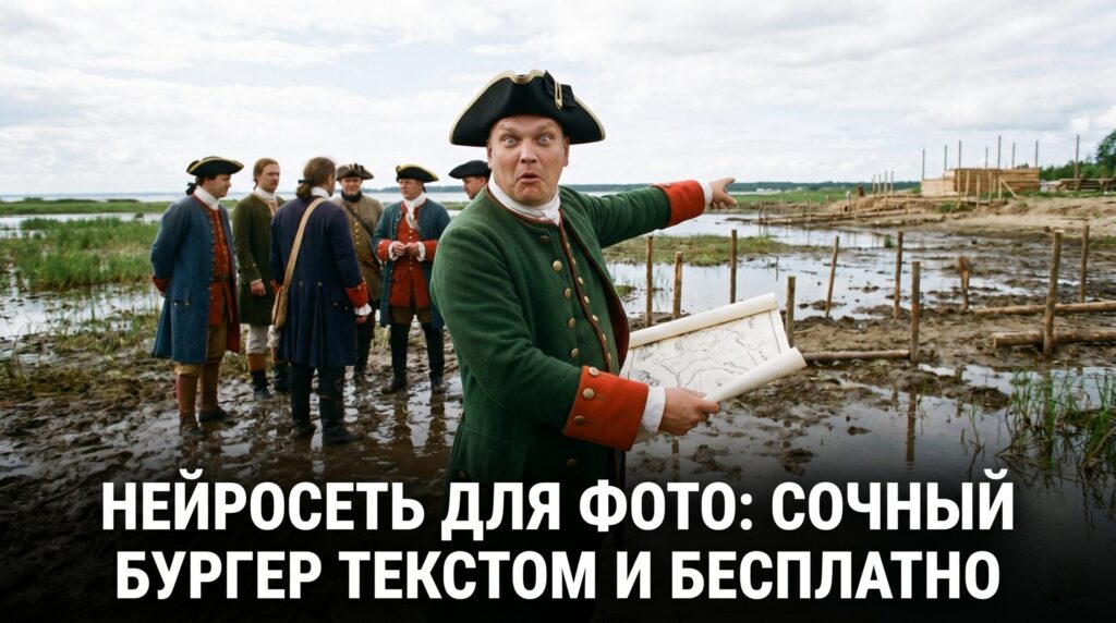 Аппетитный сочный бургер, созданный с помощью бесплатной нейросети по текстовому запросу