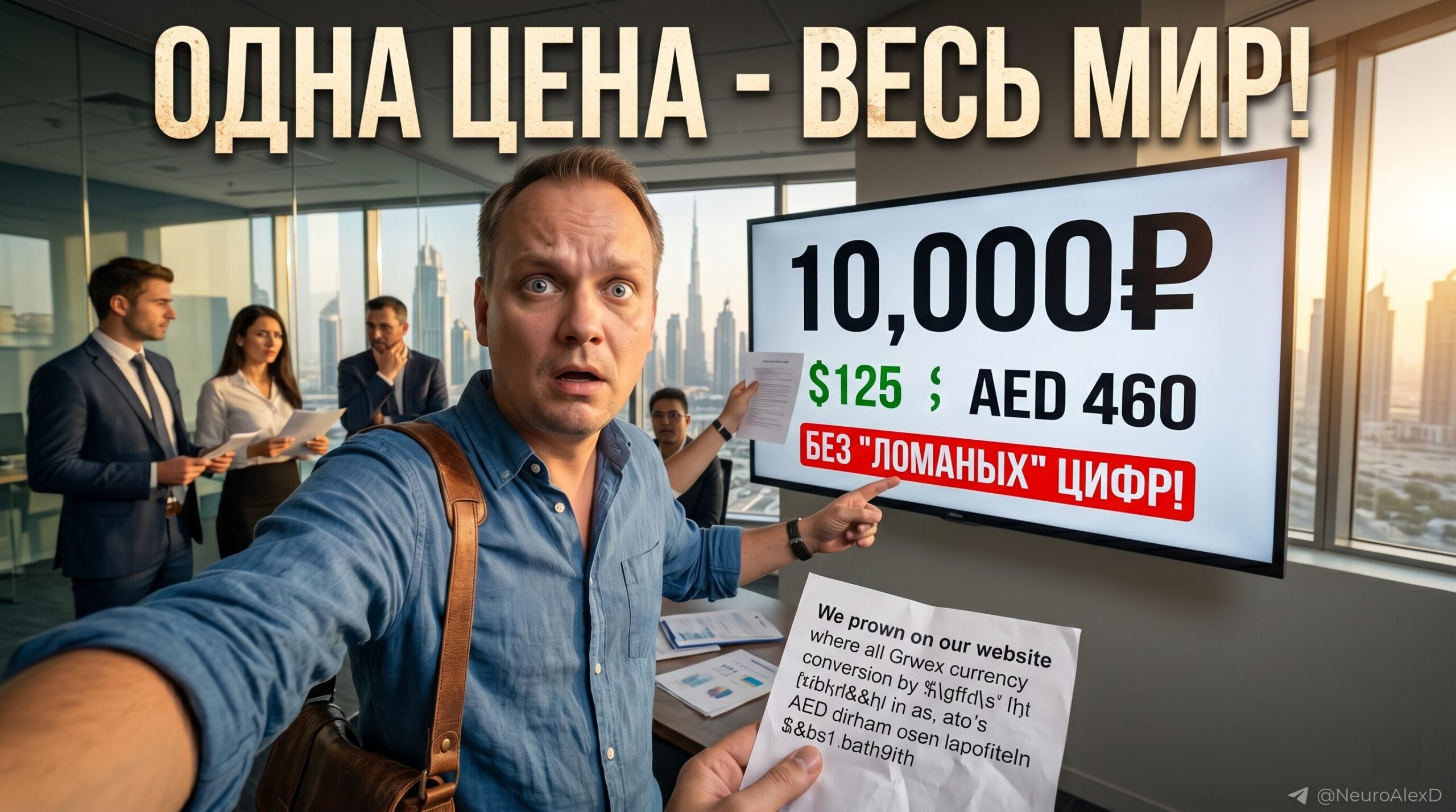 Цены в рублях, долларах и дирхамах на сайте