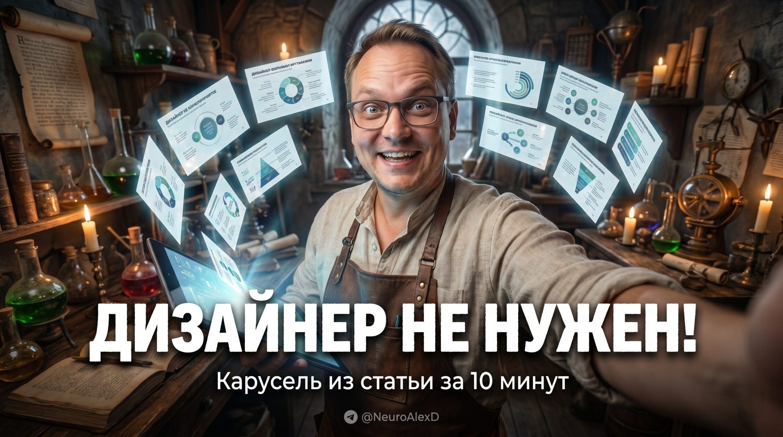 Инструкция как создать карусель из статьи на 10 слайдов без помощи дизайнера