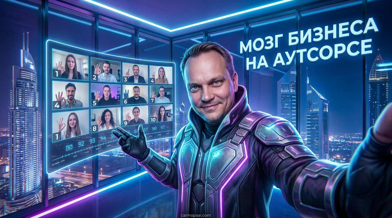 Иллюстрация на тему использования ИИ для расширения мышления собственника и роста бизнеса