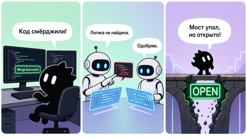 Иллюстрация к разбору Claude Code Review: быстрая проверка правок в коде, которая оставляет решение о слиянии за человеком