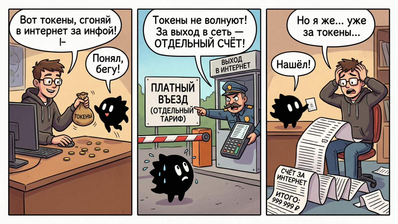 Иллюстрация автономного агента, выполняющего поиск в интернете